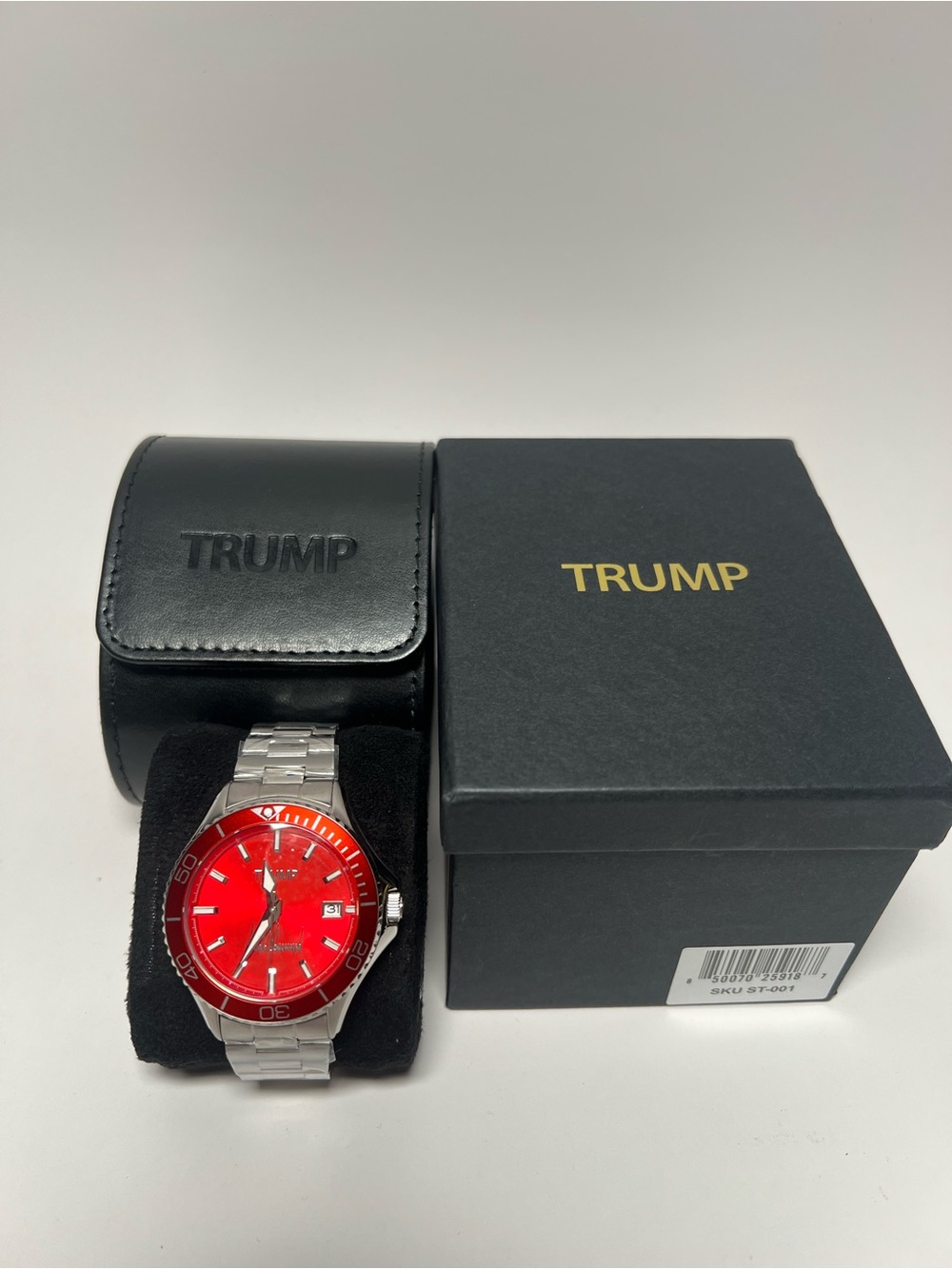 Authentic Official President Donald Trump Fight Victory Automatic Red Watch New